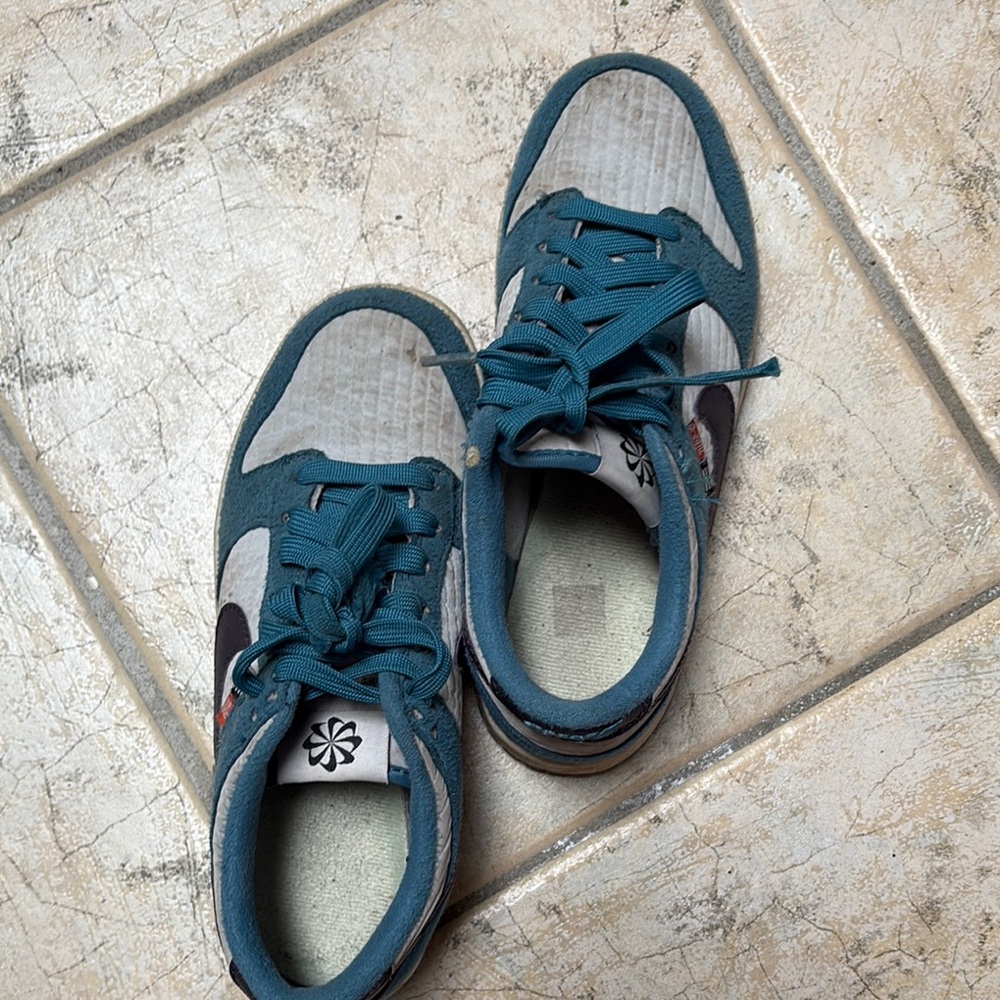 Men's Teal and Gray Sneakers